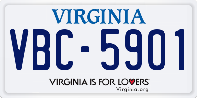 VA license plate VBC5901