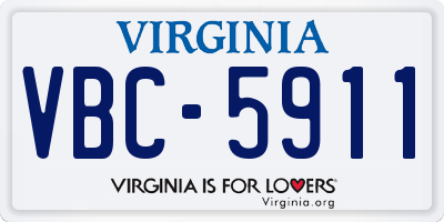 VA license plate VBC5911