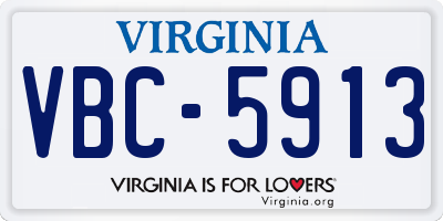 VA license plate VBC5913