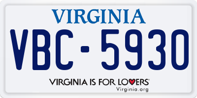 VA license plate VBC5930