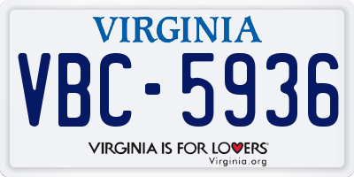 VA license plate VBC5936