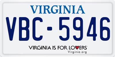 VA license plate VBC5946