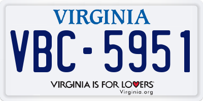 VA license plate VBC5951