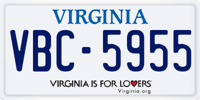 VA license plate VBC5955