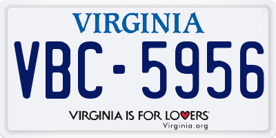 VA license plate VBC5956