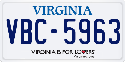 VA license plate VBC5963