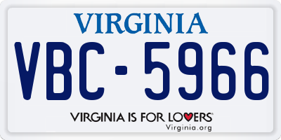 VA license plate VBC5966