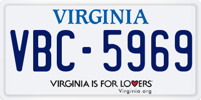 VA license plate VBC5969