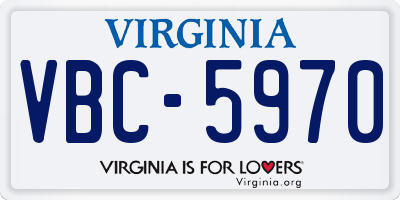 VA license plate VBC5970