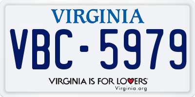 VA license plate VBC5979