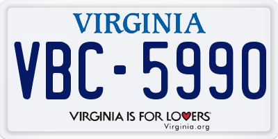VA license plate VBC5990