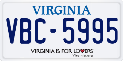 VA license plate VBC5995