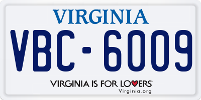 VA license plate VBC6009