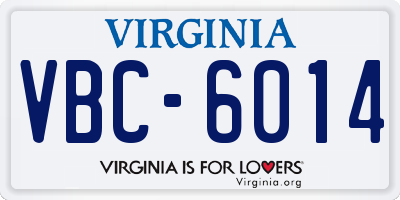 VA license plate VBC6014