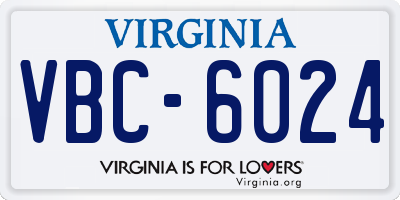VA license plate VBC6024