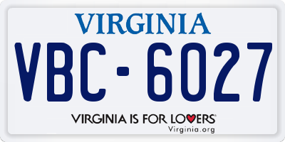 VA license plate VBC6027