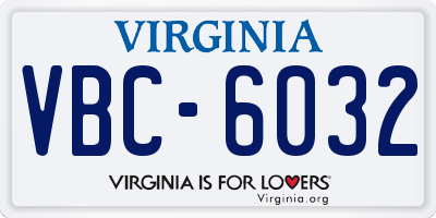 VA license plate VBC6032