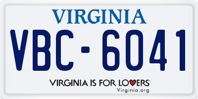 VA license plate VBC6041