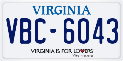 VA license plate VBC6043