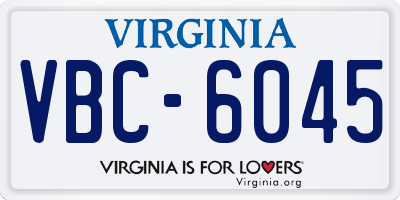 VA license plate VBC6045