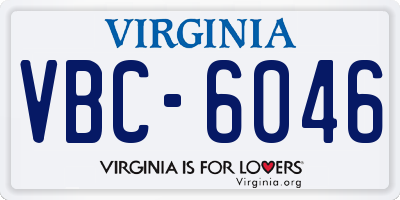 VA license plate VBC6046