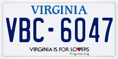 VA license plate VBC6047