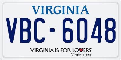 VA license plate VBC6048