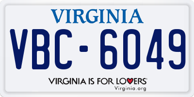 VA license plate VBC6049