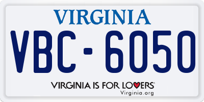 VA license plate VBC6050