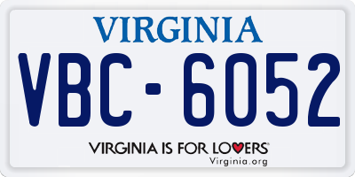 VA license plate VBC6052
