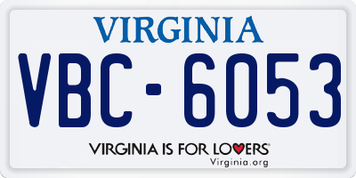 VA license plate VBC6053