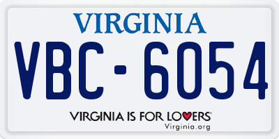 VA license plate VBC6054