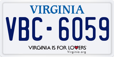 VA license plate VBC6059