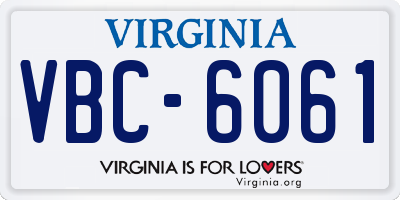 VA license plate VBC6061