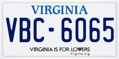 VA license plate VBC6065