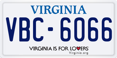 VA license plate VBC6066