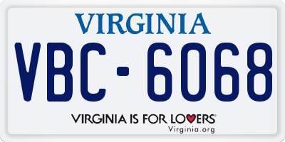 VA license plate VBC6068