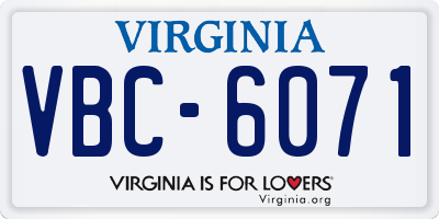 VA license plate VBC6071
