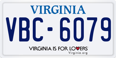 VA license plate VBC6079