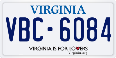 VA license plate VBC6084
