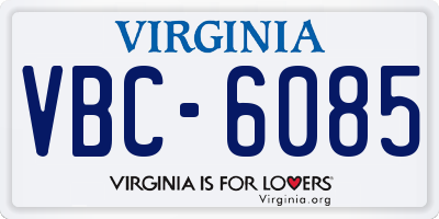 VA license plate VBC6085