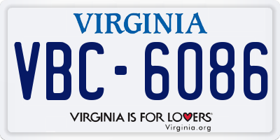 VA license plate VBC6086