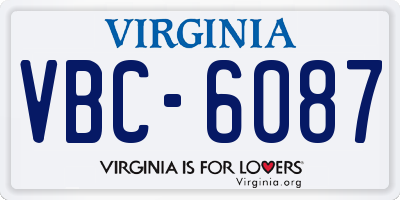 VA license plate VBC6087