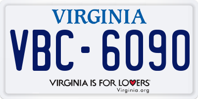 VA license plate VBC6090