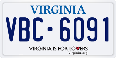 VA license plate VBC6091