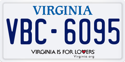 VA license plate VBC6095