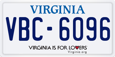 VA license plate VBC6096