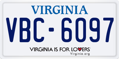 VA license plate VBC6097