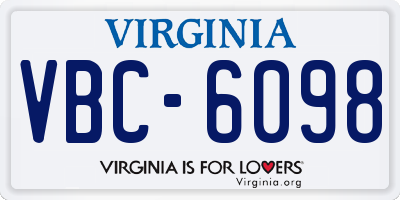 VA license plate VBC6098