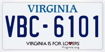VA license plate VBC6101